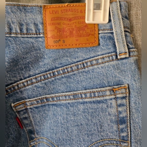 Levis 501 Embroidered High Waist Skinny Jeans Size 26/26 Del Norte Premium Denim - Picture 4 of 10